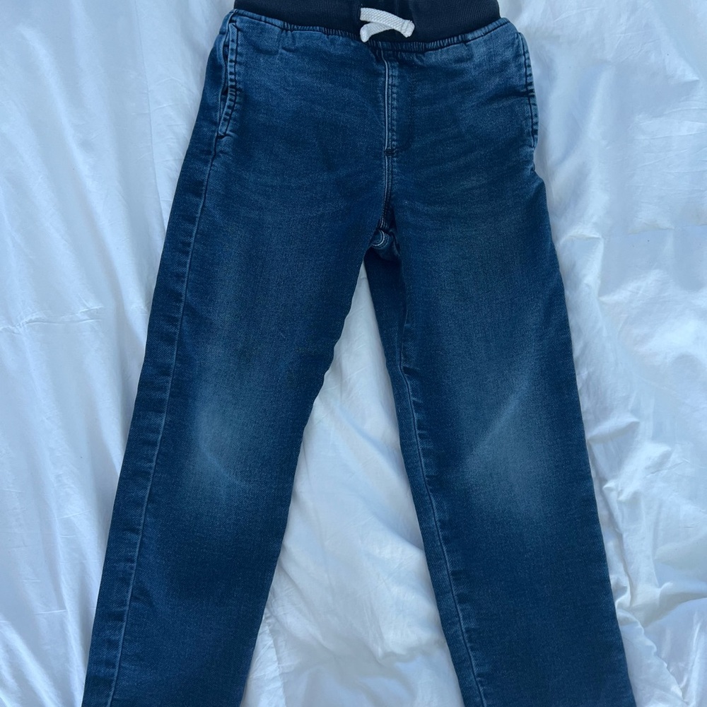 Denim Jogger Pants with Drawstring
